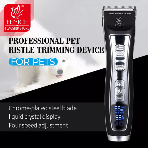 Fenice Pet Grooming Kit - Rechargeable Hair Trimmer Set for Cats & Dogs