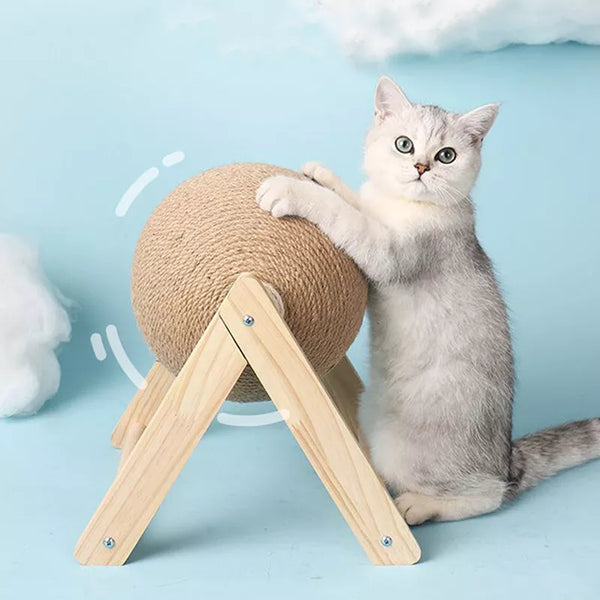 Cat Scratching Ball Toy: Sisal Rope Ball Board for Kitten Paw Grinding