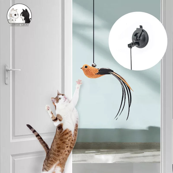 Retractable Hanging Bird Simulation Cat Toy