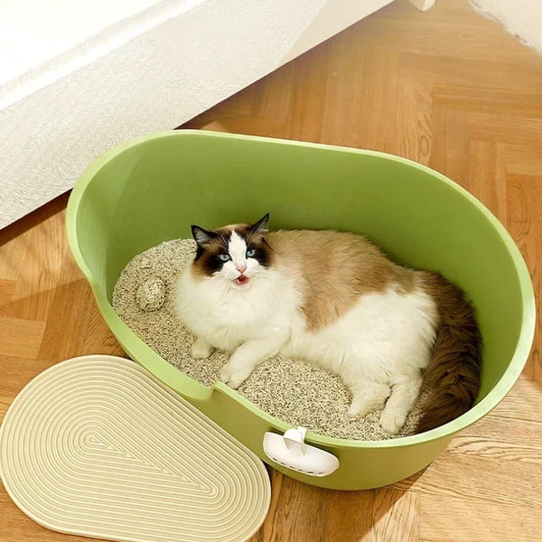 Extra-Large Semi-Enclosed Cat Litter Box