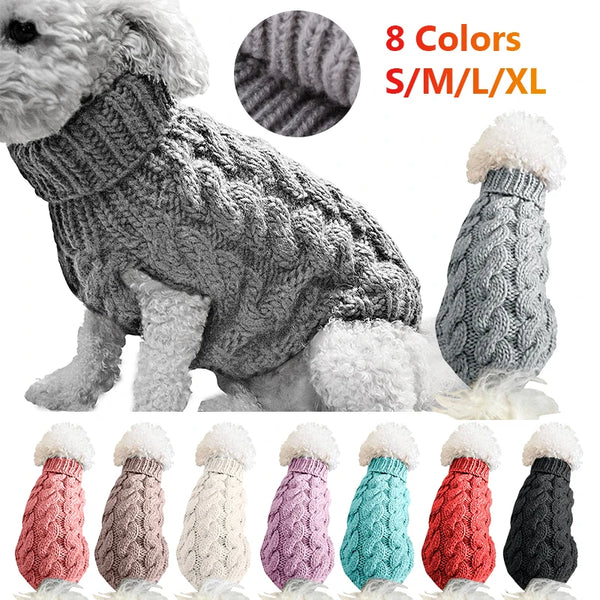 Cozy Turtleneck Knitted Sweater for Dogs and Cats