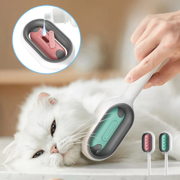 4-in-1 Pet Grooming Brush: Cleaning, Massage, Remover, and Comb with Water Tank (For Dogs & Cats)